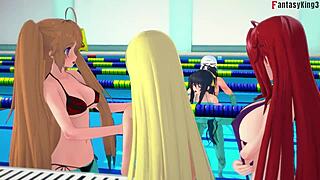 Akeno Begs For Pool Sex