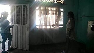 in this homemade scene, the horny latina prostitute engages in lesbian sex, sucking pussy and ass, not denying her favorite neighbor