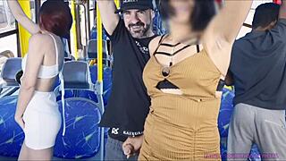 man, this safada gets groped hard in public on the bus