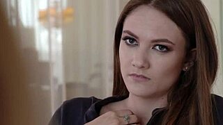 bound teen gets oral taste in lesbian scene