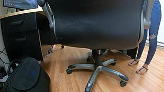 Britney Madison chats during her hardcore casting interview.