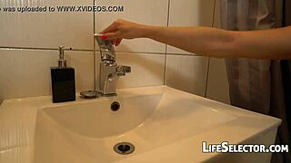 Interactive spy cam action with small boob star