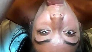An amateur asian whore gets her throat deeply fucked in a face fucking session.