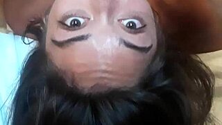 An amateur asian whore gets her throat deeply fucked in a face fucking session.
