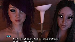 3D animated amateur couple enjoys rough sex and tit play