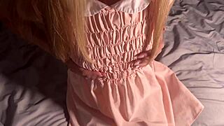 Kinky Brunette Rubs Tight Pussy and Cums Hard on Roommate’s Panties