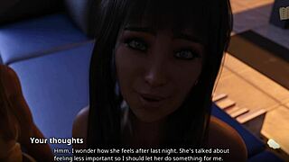 3D animated amateur couple enjoys rough sex and tit play