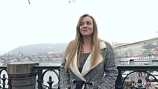 German scout finds teen 18+ josephine with big tits. She bangs for cash at pickup.