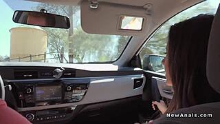 Couple banging hard with anal action in their sunny backyard spot.