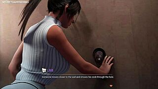 Busty Lara Croft deepthroats huge BBC at glory hole!