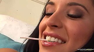 Bushy Babe Masturbates With Lollipop Then Sex Toy