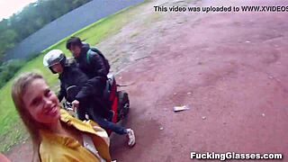 Fucked Emma with glasses on construction site, blowjob and cumshot