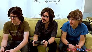 Does the Leeds geek get his cock gobbled by the inked Brit?