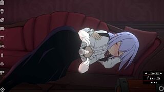 just chilling with some wild fun on the sofa and in the toilet doll room