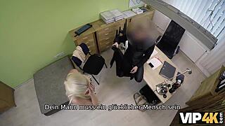 blonde teen aces czech office casting with blowjob