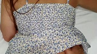 Pov stepsister removes condom and begs for hard fucking in tight pussy