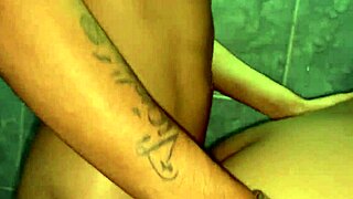 patron fucks chubby maid with big cock in cowgirl riding, close-up on tits and ass.