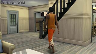 Stepbrother catches Indian stepsister naked in bed and bangs her