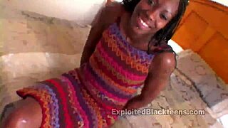 Ebony Teen Sucks Big Black Cock and Gets Fucked in POV