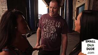 British CFNM Babes Humiliate Micro Penis Guy!