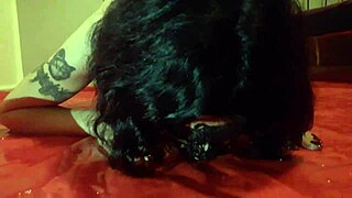 Lucy, a slut who drinks piss in a fetish scene