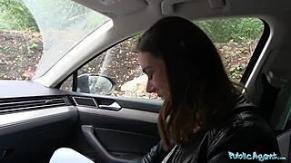 Public Agent Slams Jessica Beil with Backseat Creampie