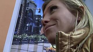 Tattooed Blonde Cutie Gets Picked Up For Public Fucking And Blowjob For Cash