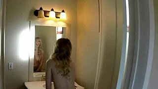 busty brett rossi does a tease in her motel room.
