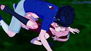 Sakura and Naruko Fuck Sasuke in Naruto Hentai