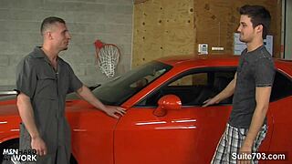 Sexy Mechanic Gets Fucked In The Garage!