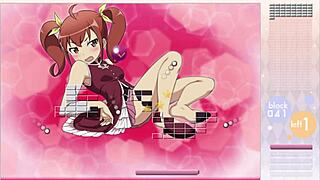 Hey, watch kurusu kanako strip in arkanoid gameplay with ripped clothes