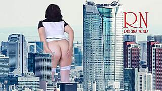 Is This Giant Lady Without Panties Walking The City Really As Tall As King Kong?