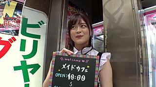 This Japanese babe’s face is unreal, getting pounded doggystyle to first climax! 😳