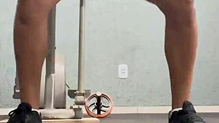 i watch her lick pussy bravely in the gym