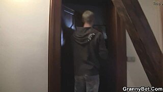 Hot mature blonde seduces and satisfies her young neighbor with steamy moves