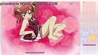 Hey, watch kurusu kanako strip in arkanoid gameplay with ripped clothes