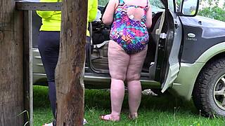 Voyeur Catches Two Mature Lesbians Filming Outdoor Fetish Porn