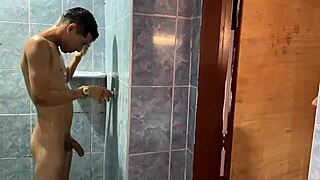 patron fucks chubby maid with big cock in cowgirl riding, close-up on tits and ass.