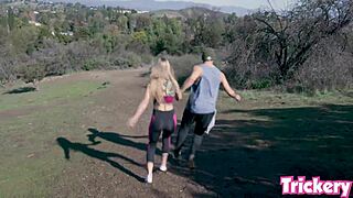 kali roses tricked into outdoor cowgirl riding with monster cock during birdbox challenge