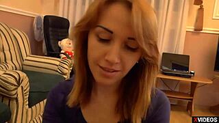 Neighbor Devours Redhead MILF's Blowjob Intensely.