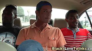 Black Gay Guy Jerks Off in Hot Interracial Threesome with Ebony Amateurs