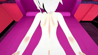 Arlecchino and Aether’s passionate encounter in a hentai game based on Genshin Impact