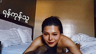 bent over in doggystyle, that skinny asian guy takes it hard.