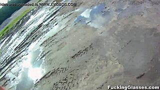 Hardcore teen pussy fingering and cumshots on building site