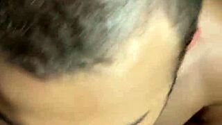 i saw that big-assed guy on the couch, so i made him suck my dick?