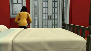 Stepbrother catches Indian stepsister naked in bed and bangs her