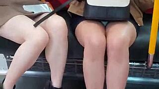 Hey, see these Japanese cuties flashing upskirts on the train!