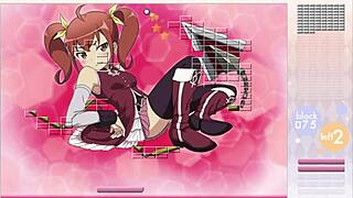 Hey, watch kurusu kanako strip in arkanoid gameplay with ripped clothes