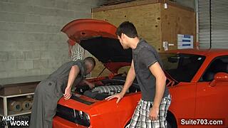 Sexy Mechanic Gets Fucked In The Garage!