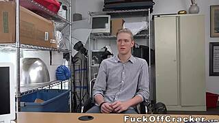 cute cracker gets his pink ass dicked by fat black cock in office backroom pov